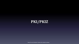 PKI/PKIZ
Deep Dive into Keystone Tokens and Lessons Learned
 