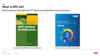 Novel Industry Standard for IoT Machine-to-Machine Communication
What is OPC UA?
January 31, 2018 Slide 27
Co-authored by ABB Corporate Research Brochure from the OPC Foundation
 