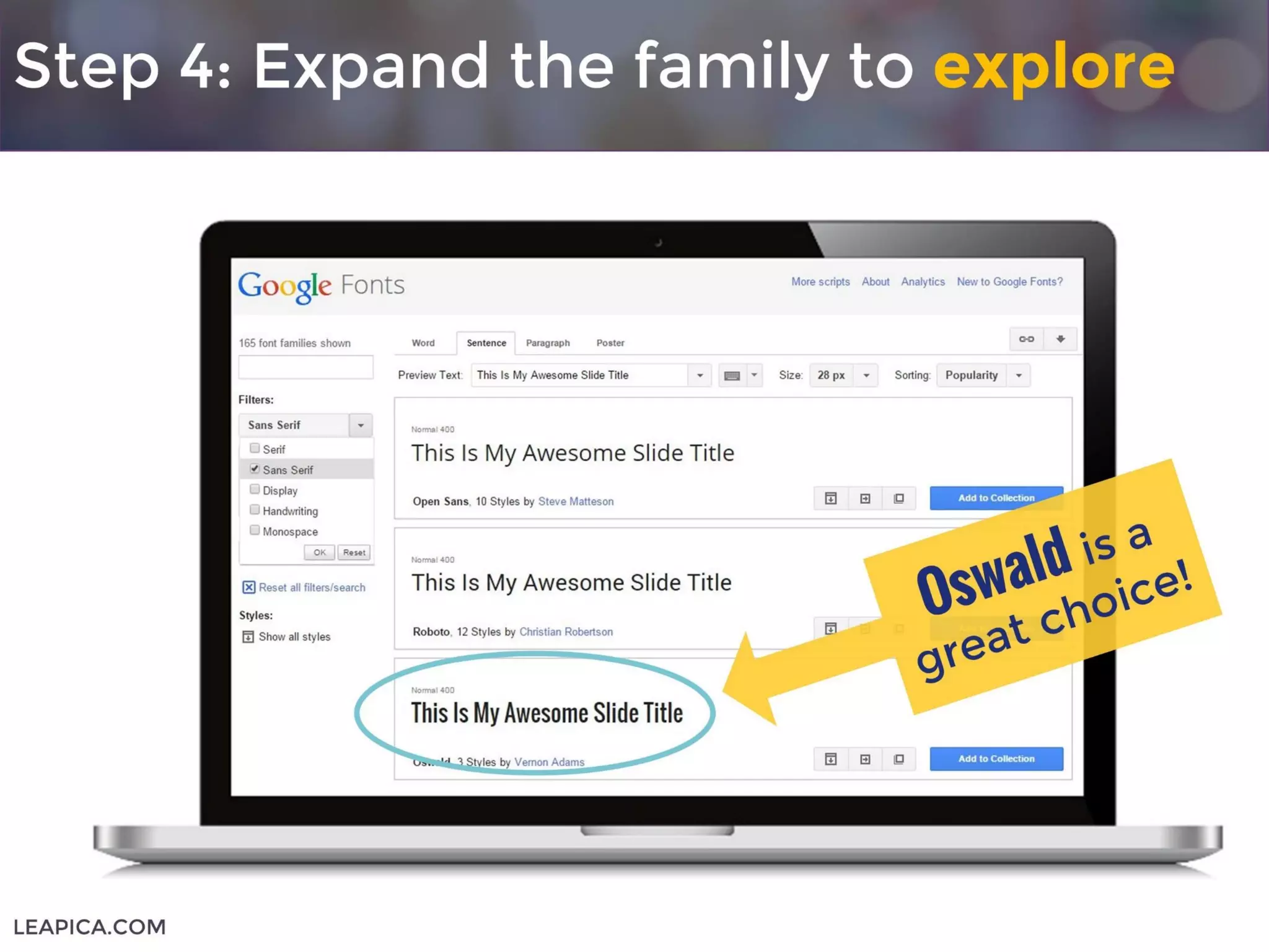 Step 4: Expand the family to explore
LEAPICA.COM
 