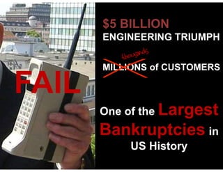 $5 BILLION
ENGINEERING TRIUMPH


MILLIONS of CUSTOMERS



One of the Largest
Bankruptcies in
    US History
 