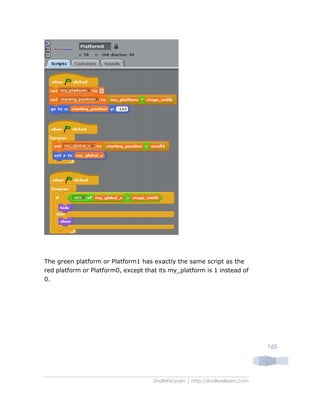 ShallWeLearn | http://shallwelearn.com
165
The green platform or Platform1 has exactly the same script as the
red platform or Platform0, except that its my_platform is 1 instead of
0.
 