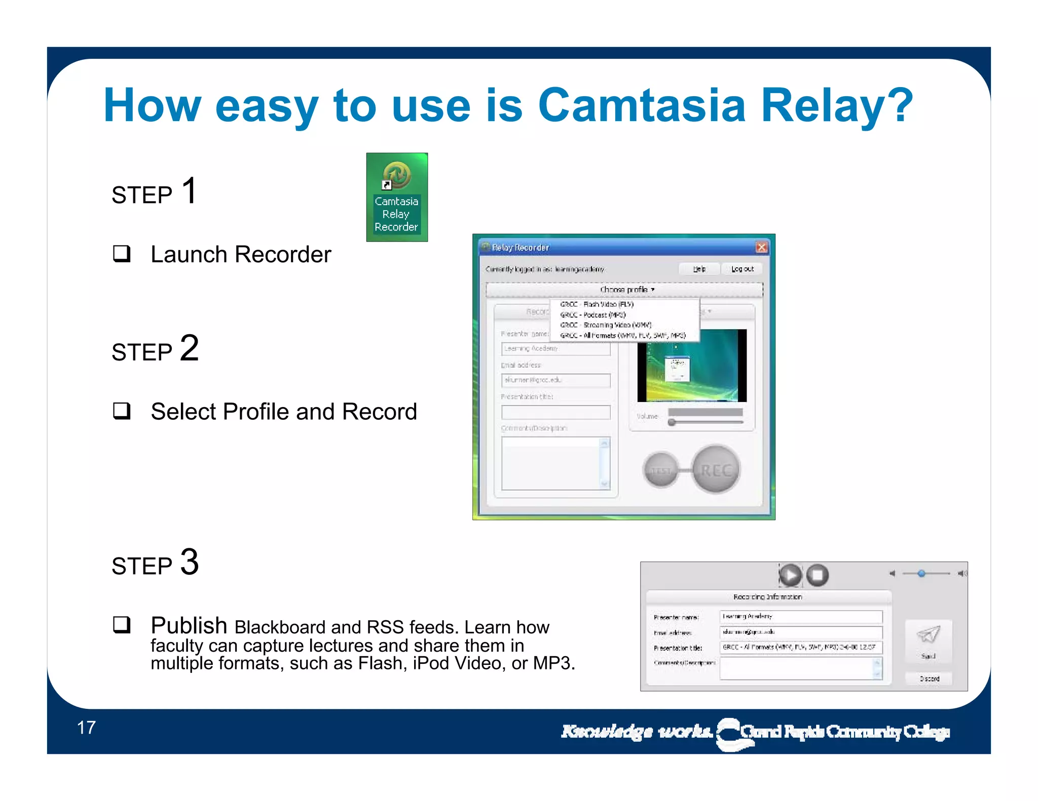 Lecture Capture as easy as 1-2-3