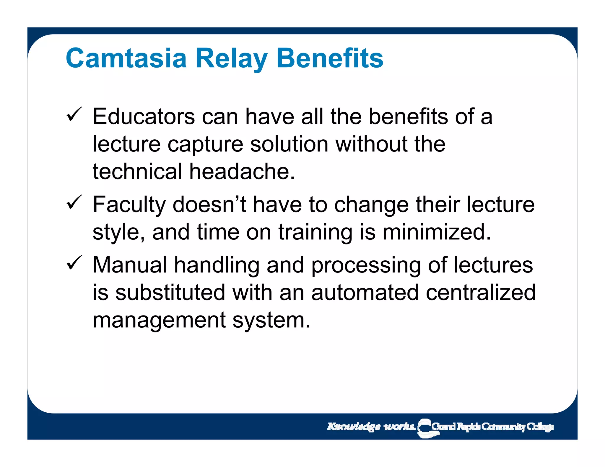 Lecture Capture as easy as 1-2-3