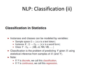 NLP: Classification (ii)
 