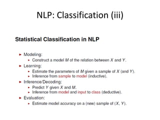 NLP: Classification (iii)
 
