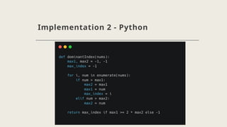Implementation 2 - Python
 