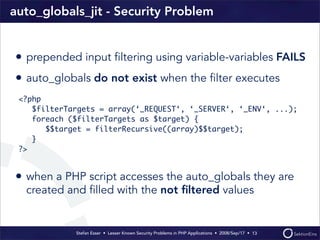 Lesser Known Security Problems in PHP Applications