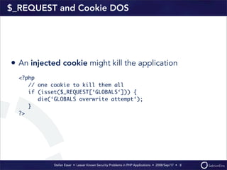 Lesser Known Security Problems in PHP Applications