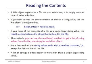 Python Programming ADP VTU CSE 18CS55 Module 3 Chapter 8 - B