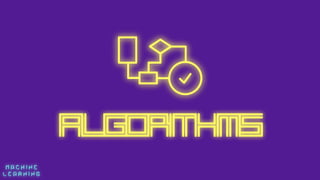 M A C H I N E  
L E A R N I N G
Algorithms
 
