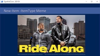 New-Item -ItemType Meme
https://wallpaperplay.com/board/police-car-wallpapers http://thefeaturepresentation.com/wp-content/uploads/2016/10/ridealong-504x283.png
Sp4rkCon 2019
 
