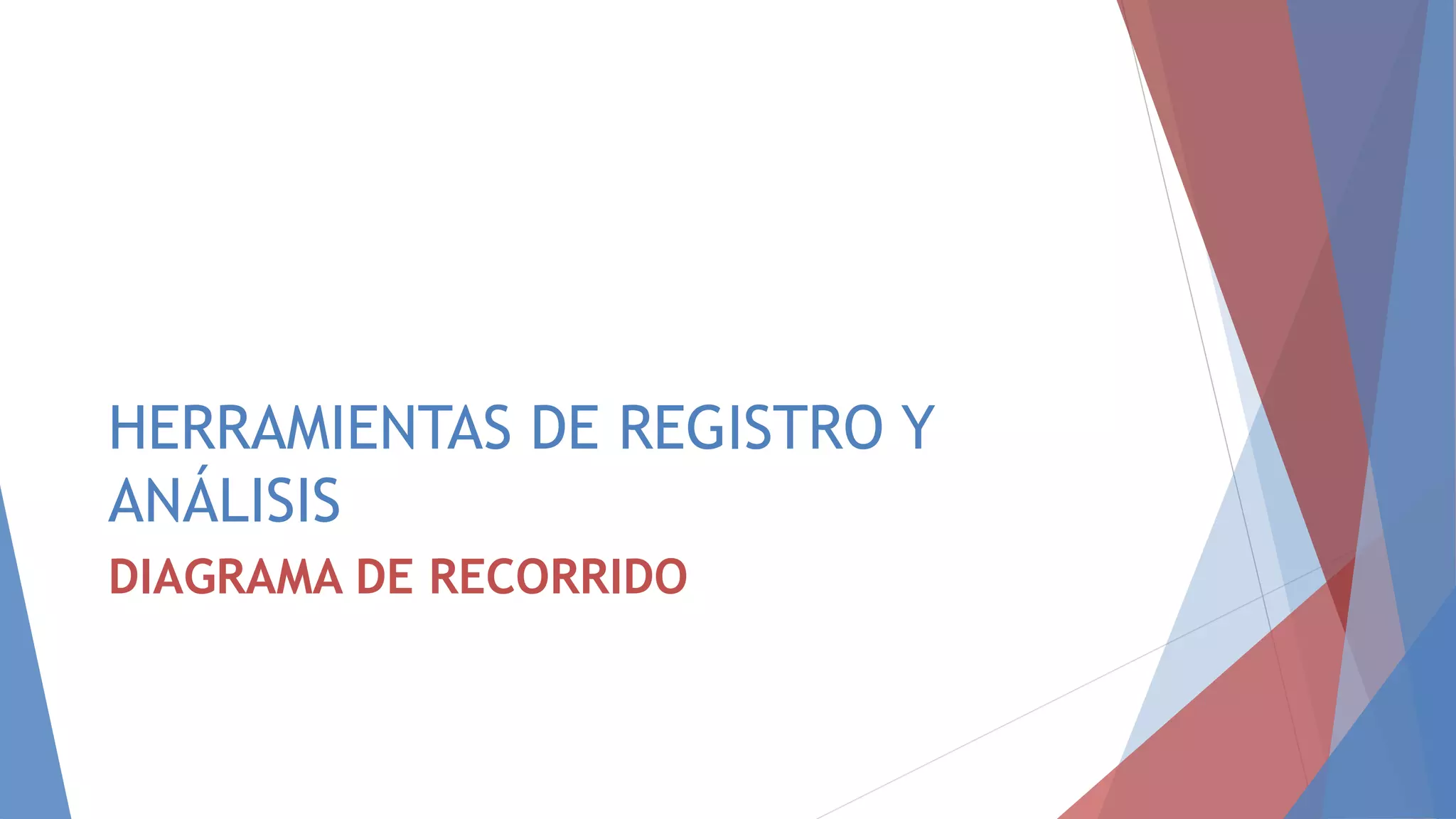 HERRAMIENTAS DE REGISTRO Y
ANÁLISIS
DIAGRAMA DE RECORRIDO
 