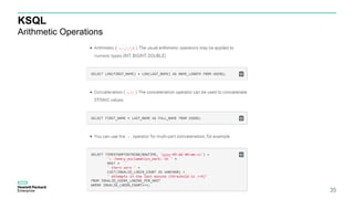 KSQL
Arithmetic Operations
35
 
