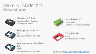 http://azure.com/iotstarterkits
 