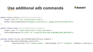 Use additional adb commands
 