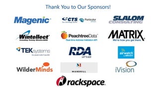 Thank You to Our Sponsors! 
Consulting/Training 
 