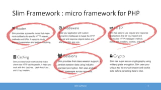 Slim Framework : micro framework for PHP
2015 wePlanet 5
 