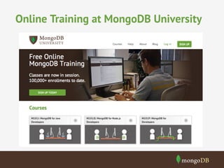 Online Training at MongoDB University
 