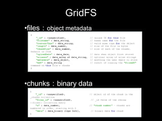 Dynamic querysDeleteMySQL:DELETE * FROM userMongo:    db.user.remove({})MySQL:DELETE FROM user WHERE age < 30Mongo:    db.user.remove({'age' : {$lt : 30}})$gt : > ; $gte : >= ; $lt : < ; $lte : <= ; $ne : !=