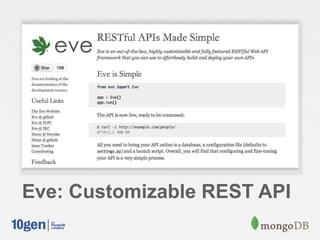 Eve: Customizable REST API
 