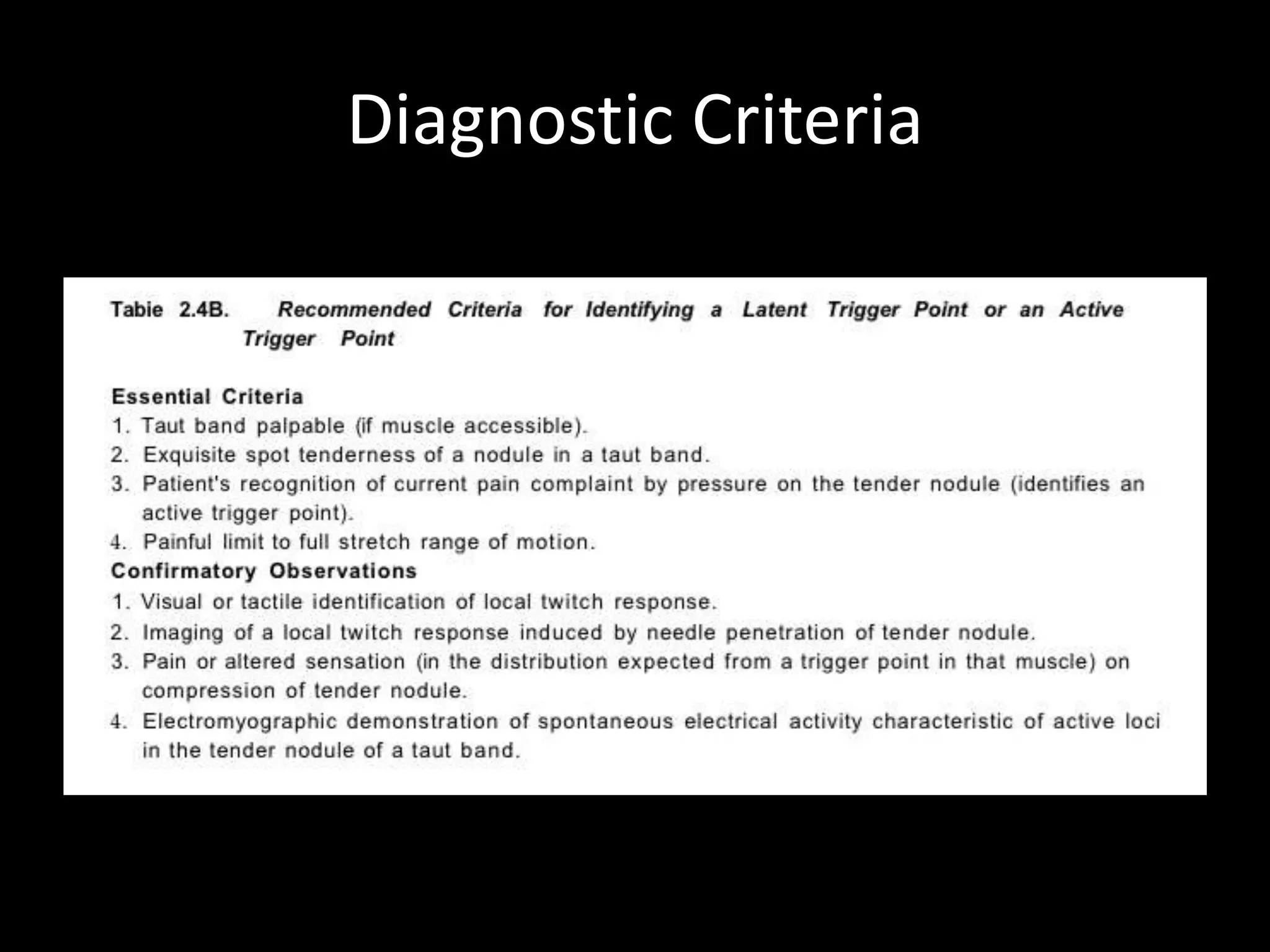 Diagnostic Criteria
 
