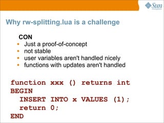MySQL Proxy. From Architecture to Implementation