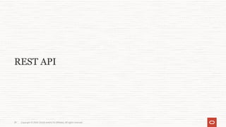 Copyright © 2024, Oracle and/or its affiliates. All rights reserved.
29
REST API
 