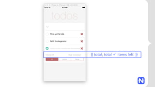 {{ total, total +' items left' }}
 