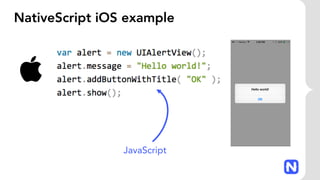 NativeScript iOS example
JavaScript
 
