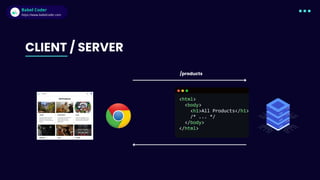 Babel Coder
Babel Coder
https://www.babelcoder.com
CLIENT / SERVER
/products
 
