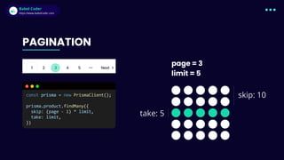 Babel Coder
Babel Coder
https://www.babelcoder.com
PAGINATION
page = 3
limit = 5
skip: 10
take: 5
 