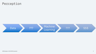 Perception
IBM Developer / © 2019 IBM Corporation 5
 