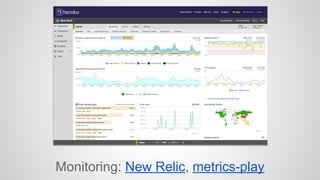 Monitoring: New Relic, metrics-play 
 