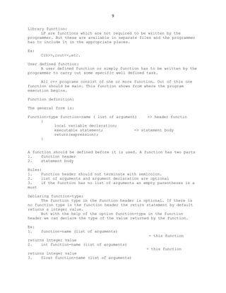 Notes on c++