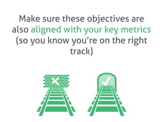 Make sure these objectives are
also aligned with your key metrics
 (so you know you’re on the right
              track)
 