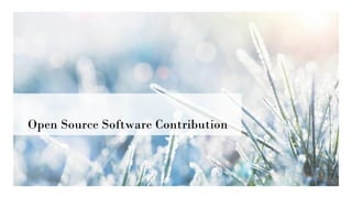 Open Source Software Contribution
 