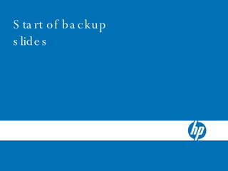Transition Slide Start of backup slides 
