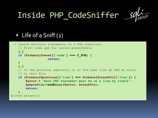 PHP_CodeSnifferAt SQLI we have some framework standardsZend FrameworkBased on Thomas WeidnerworkSymfonyIn collaboration with Fabien PotencierWaiting for a serious release after 1.3 release