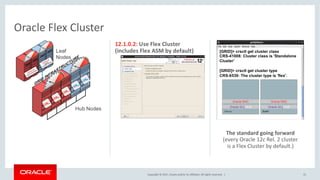 Copyright	©	2017, Oracle	and/or	its	affiliates.	All	rights	reserved.		| 15
The	standard	going	forward
(every	Oracle	12c Rel.	2	cluster	
is	a	Flex	Cluster	by	default.)
Oracle	Flex	Cluster
 