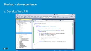 Mockup – dev experience
1. DevelopWeb API
 
