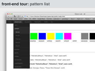 front-end tour: pattern list
 