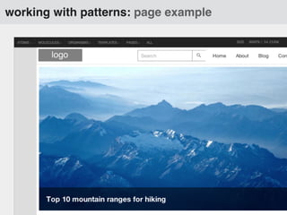 working with patterns: page example
 