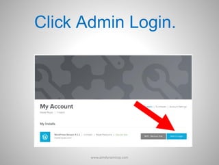 Click Admin Login.
www.aimdynamicvp.com
 