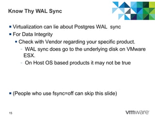 Best Practices of running PostgreSQL in Virtual Environments