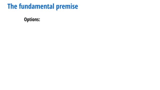 Options:
The fundamental premise
 