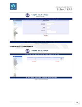 SCHOOL MANAGEMENT ERP
School ERP
21
QUESTION DIFFICULTY LEVELS
 