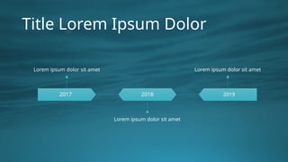 Title Lorem Ipsum Dolor
2017
Lorem ipsum dolor sit amet
2018
Lorem ipsum dolor sit amet
2019
Lorem ipsum dolor sit amet
 
