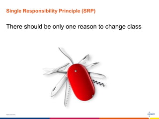www.luxoft.com
Single Responsibility Principle (SRP)
There should be only one reason to change class
 