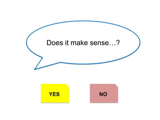 Does it make sense…?YESNO